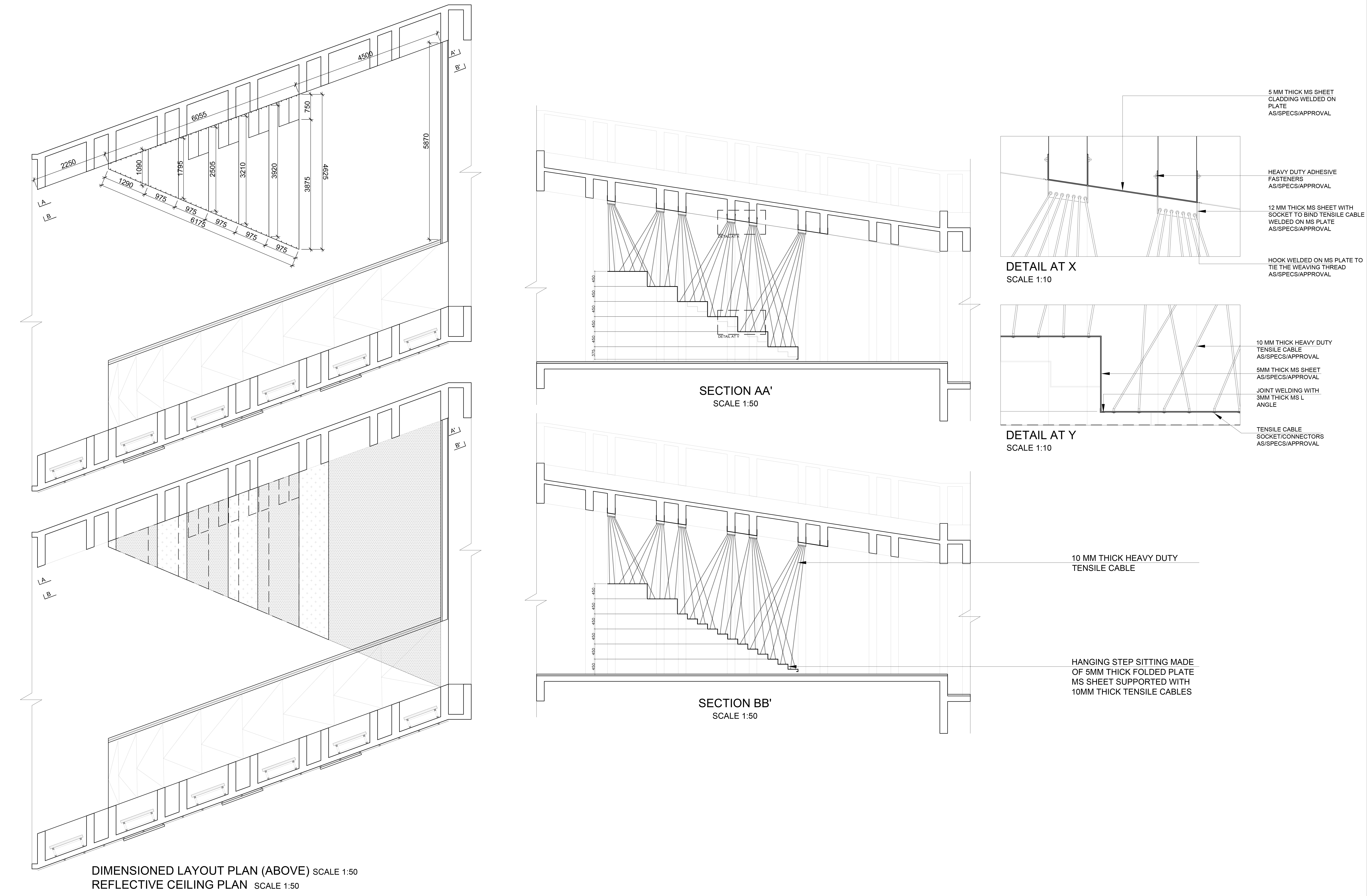 Floating staircase fabrication drawing
